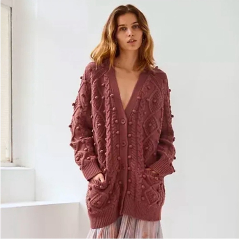 Women's Textured Knit Cardigan Sweater